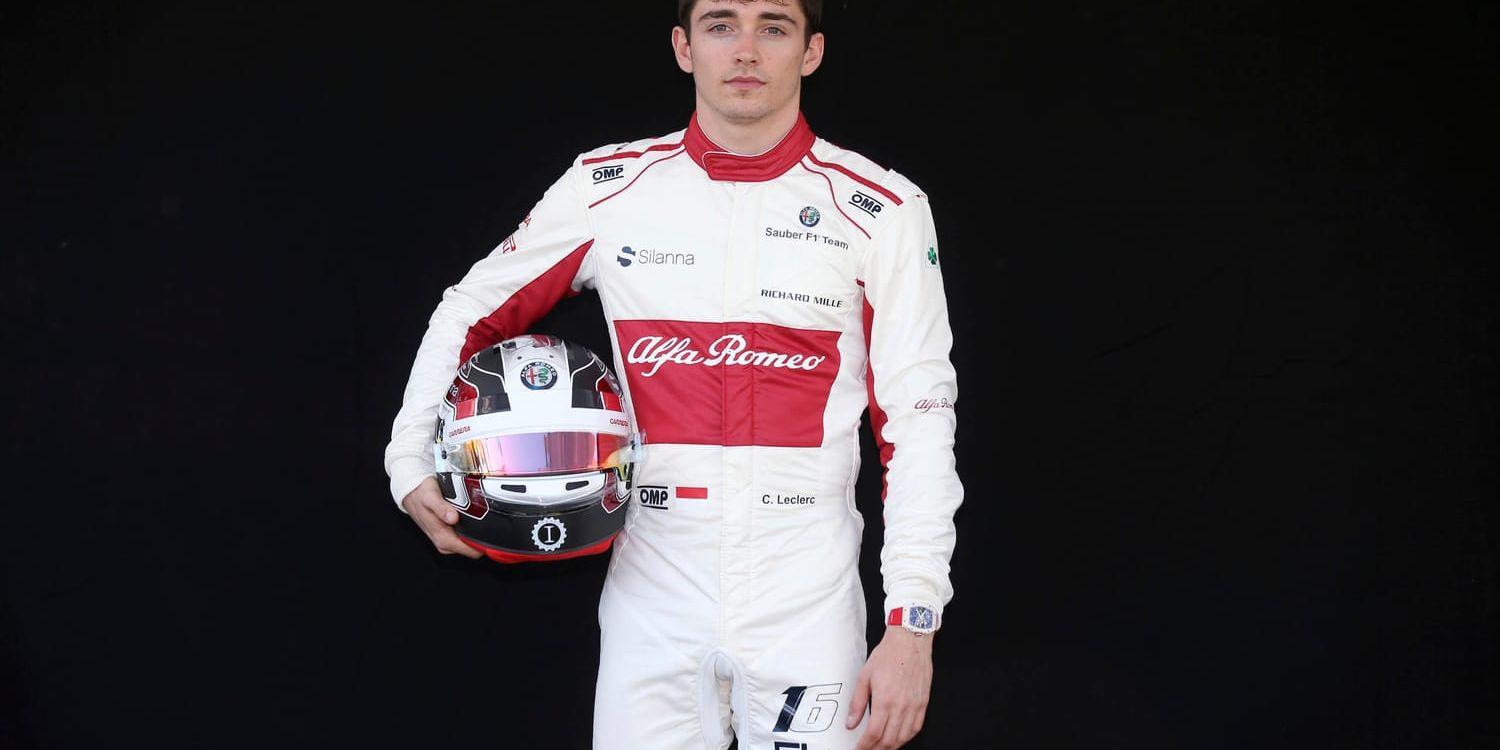 Den omtalade F1-nykomlingen Charles Leclerc, Sauber.