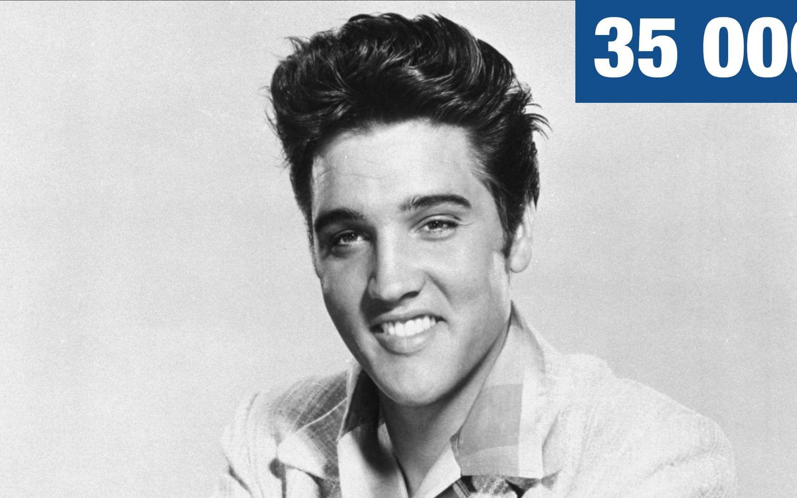 35 000. Priset i dollar som Sun Records begärde när de sålde rättigheterna till Elvis kontrakt 1955, efter att hans första singlar sålt under förväntan. Foto: TT