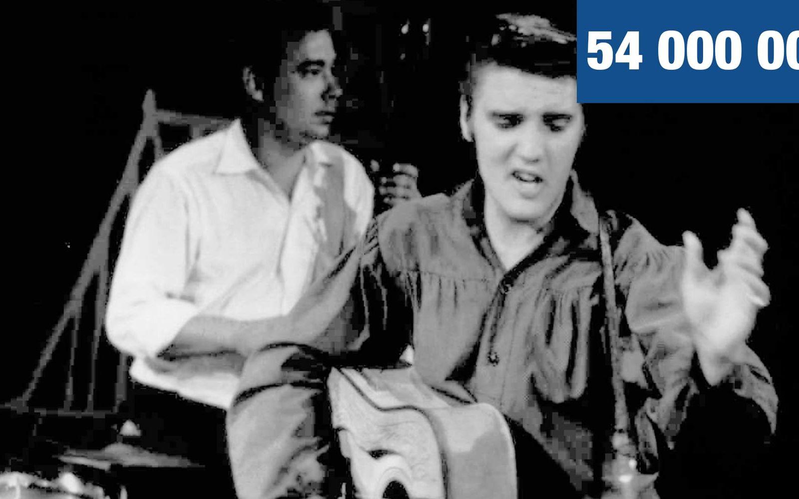 54 000 000. Så många tv-tittare följde Elvis uppträdande med låten ”Love me tender” på Ed Sullivan Show 1956. Det motsvarar nära en tredjedel av USA:s befolkning vid tidpunkten. Foto: TT