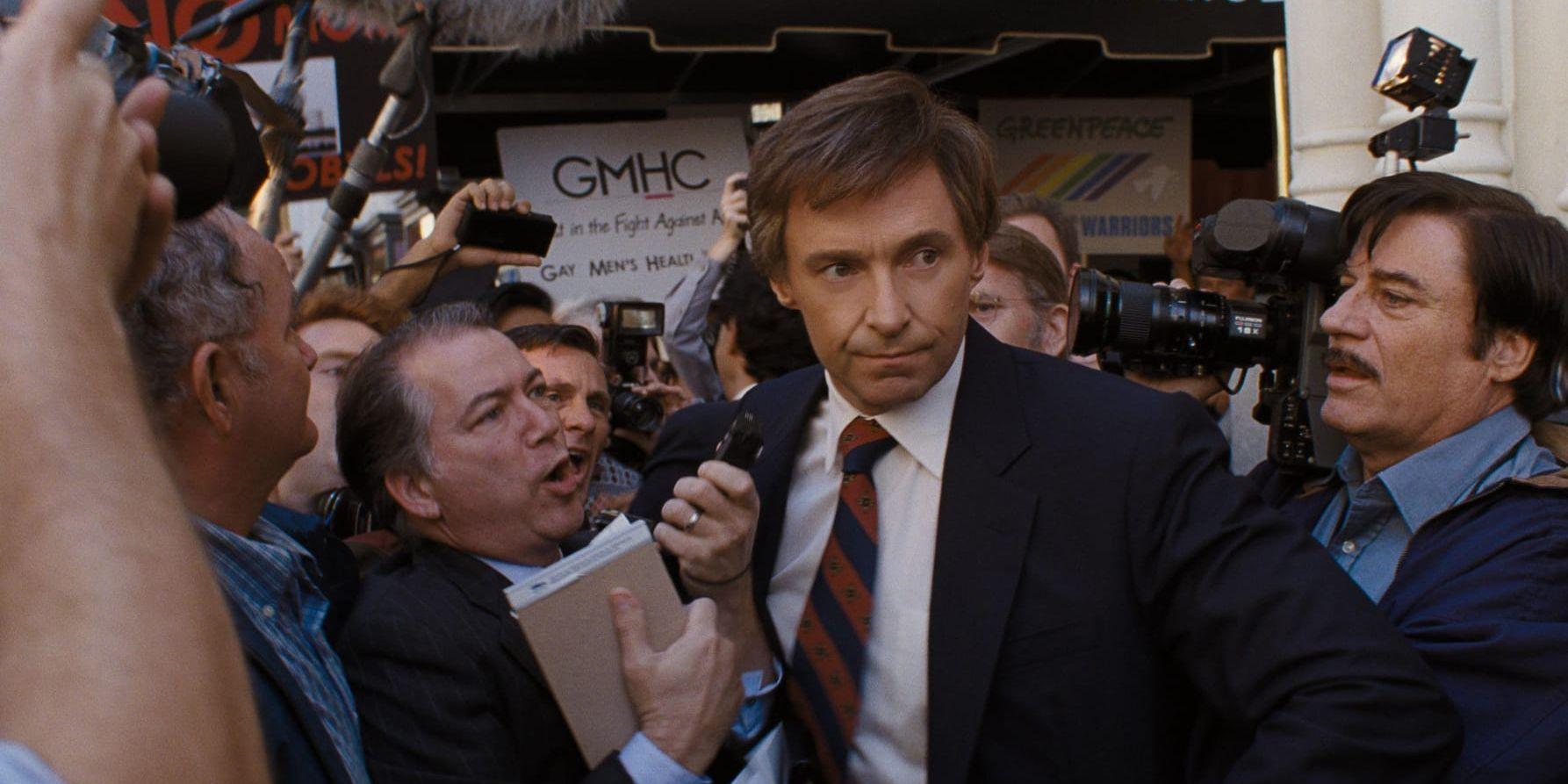 Hugh Jackman spelar den jagade presidentkandidaten Gary Hart i "The front runner". Pressbild.