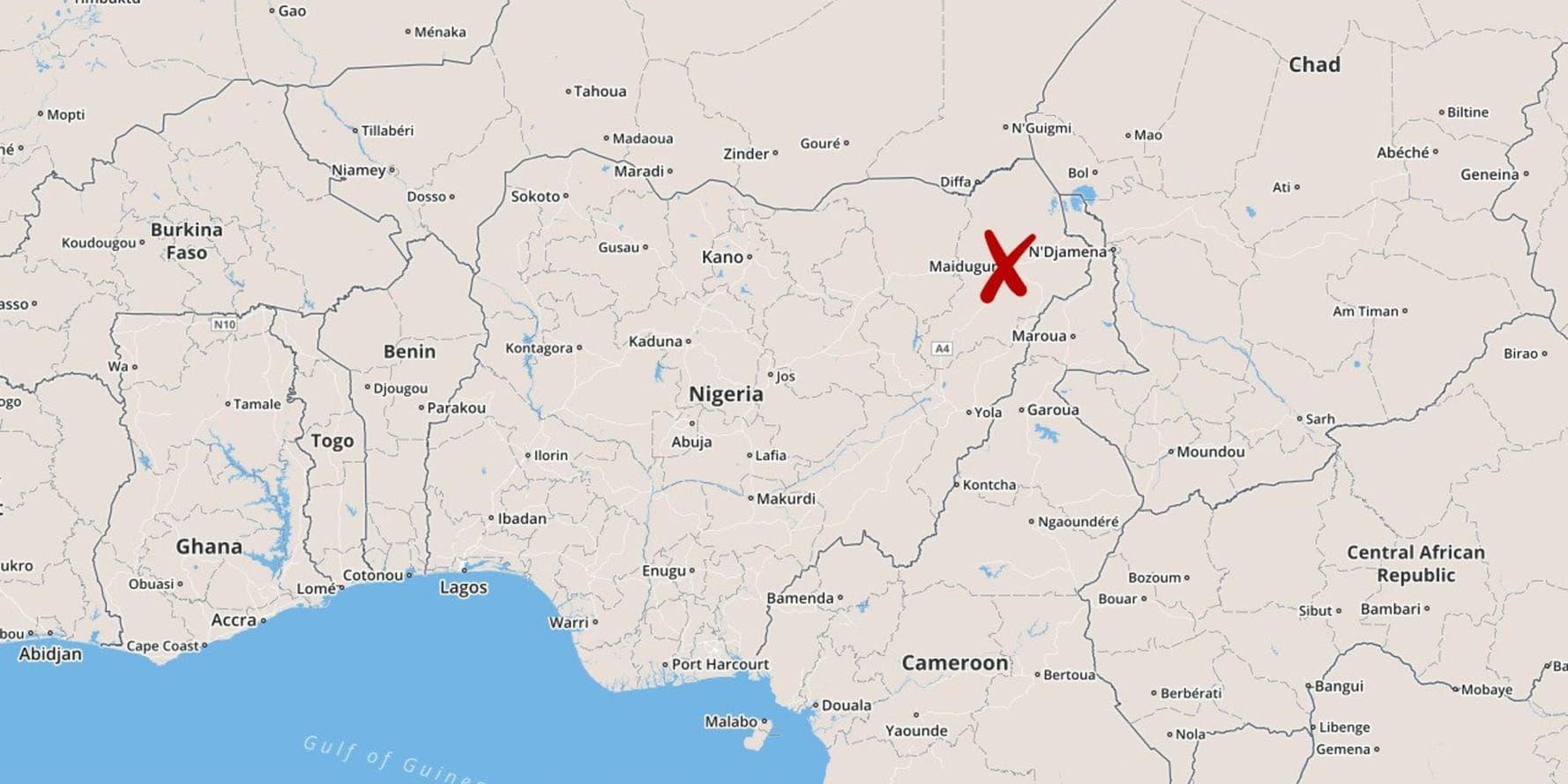 Delstaten Borno i nordöstra Nigeria.