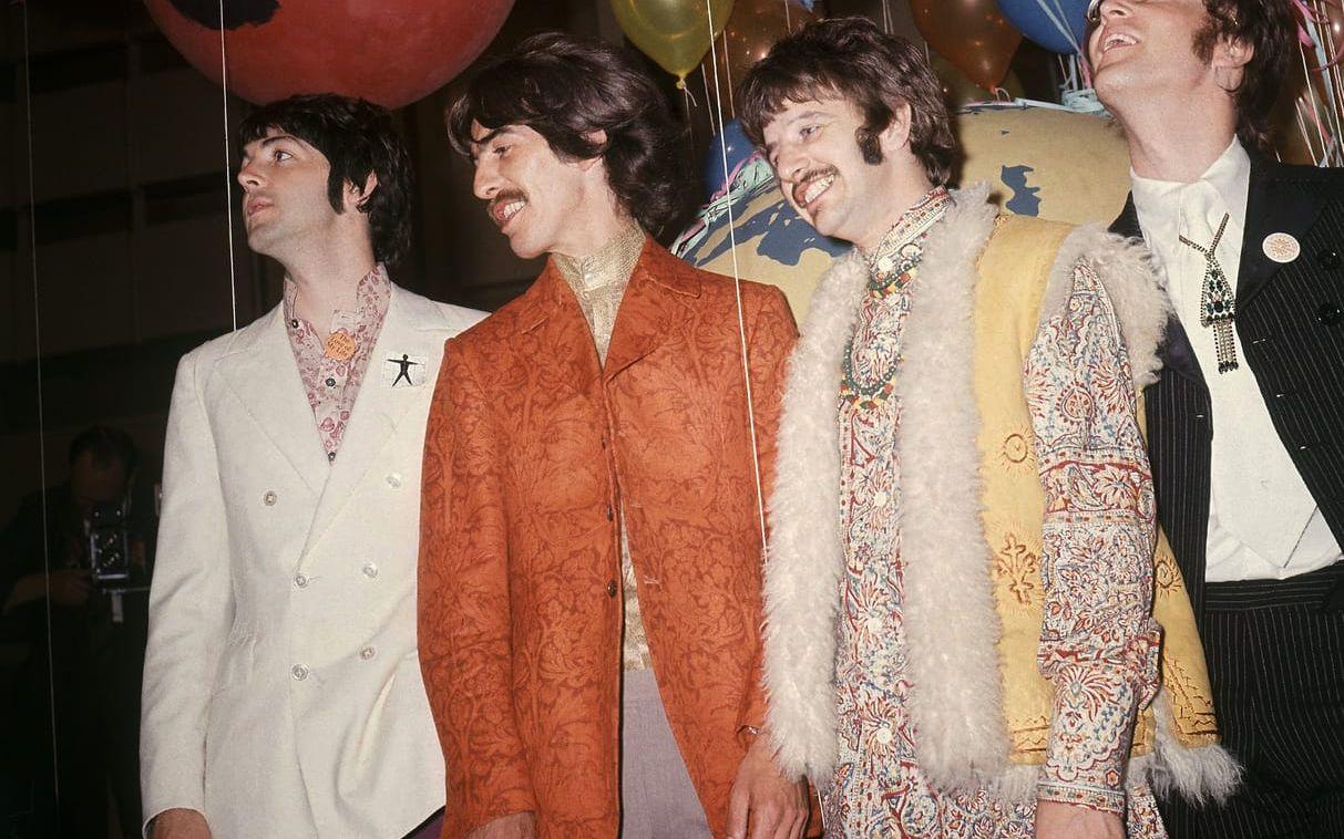 Beatles under repetitionerna inför den historiska tv-sändningen. Bläddra vidare för att se fler tv-milstolpar. Foto: TT