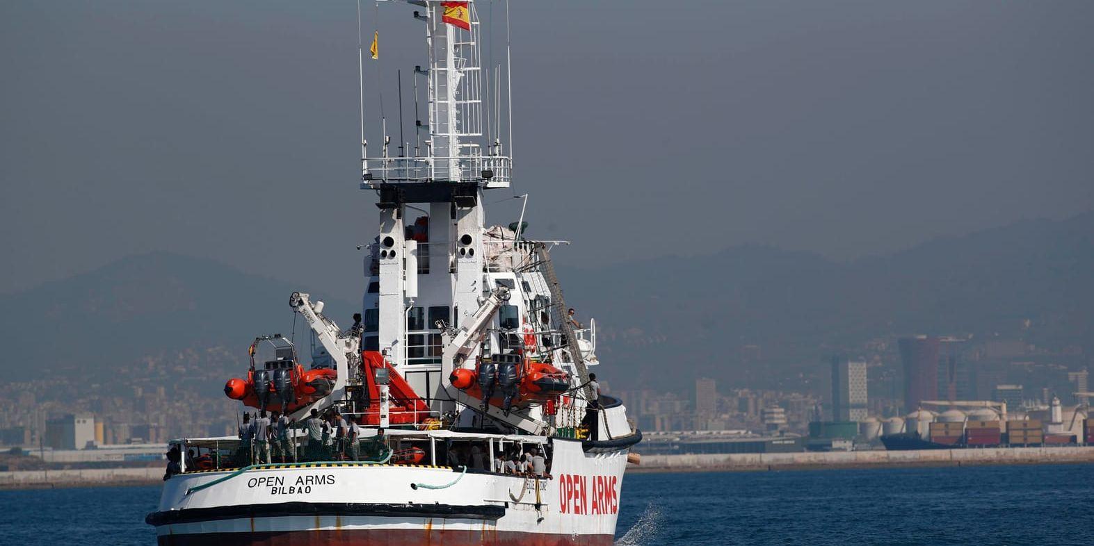 Frivilligorganisationen Proactiva Open Arms räddningsfartyg har tidigare fått segla till Spanien sedan de nekats att lägga till i andra länder. Arkivbild