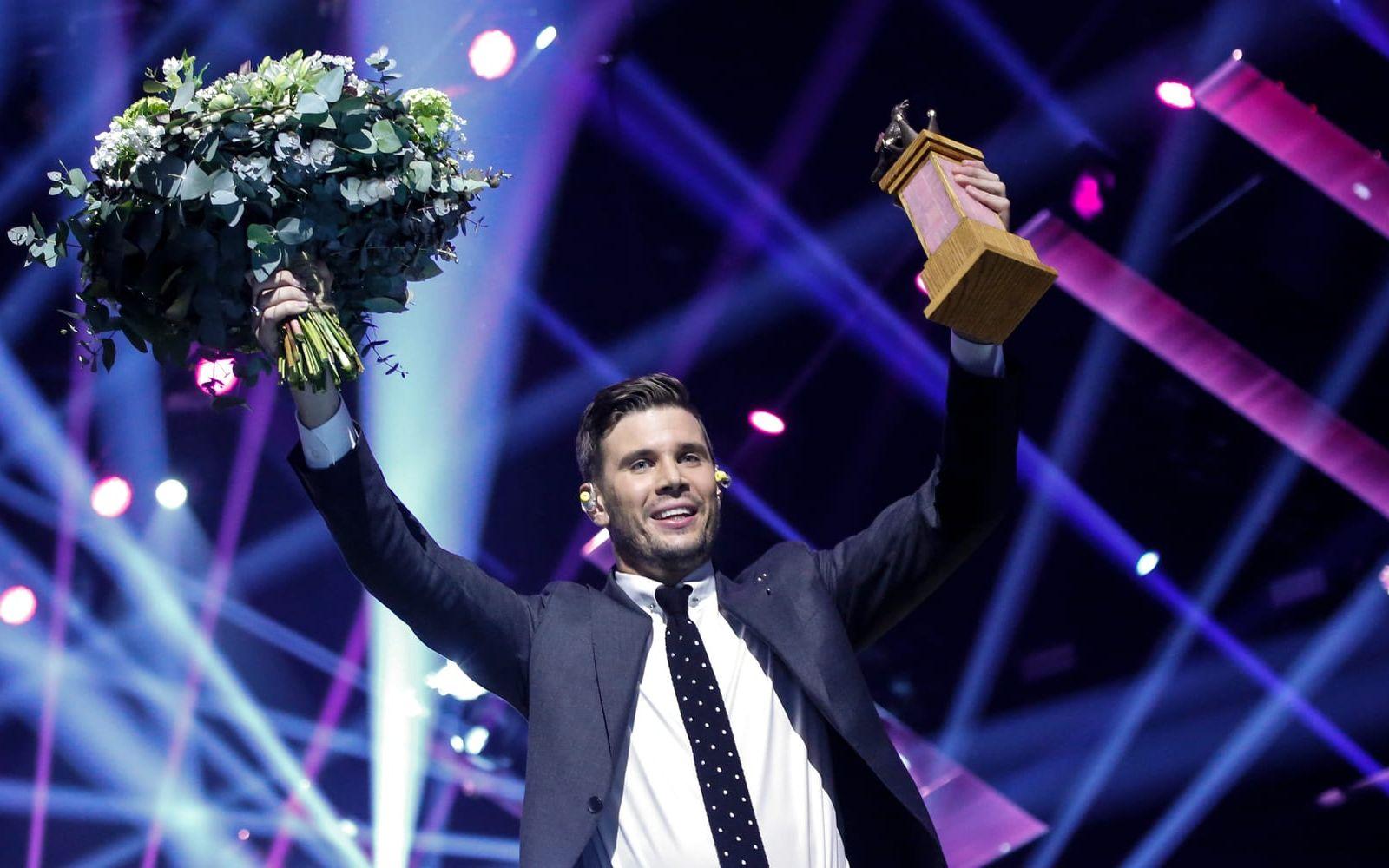 Robn Bengtsson vann Melodifestivalen före tvåan Nano. Bild: TT, arkiv