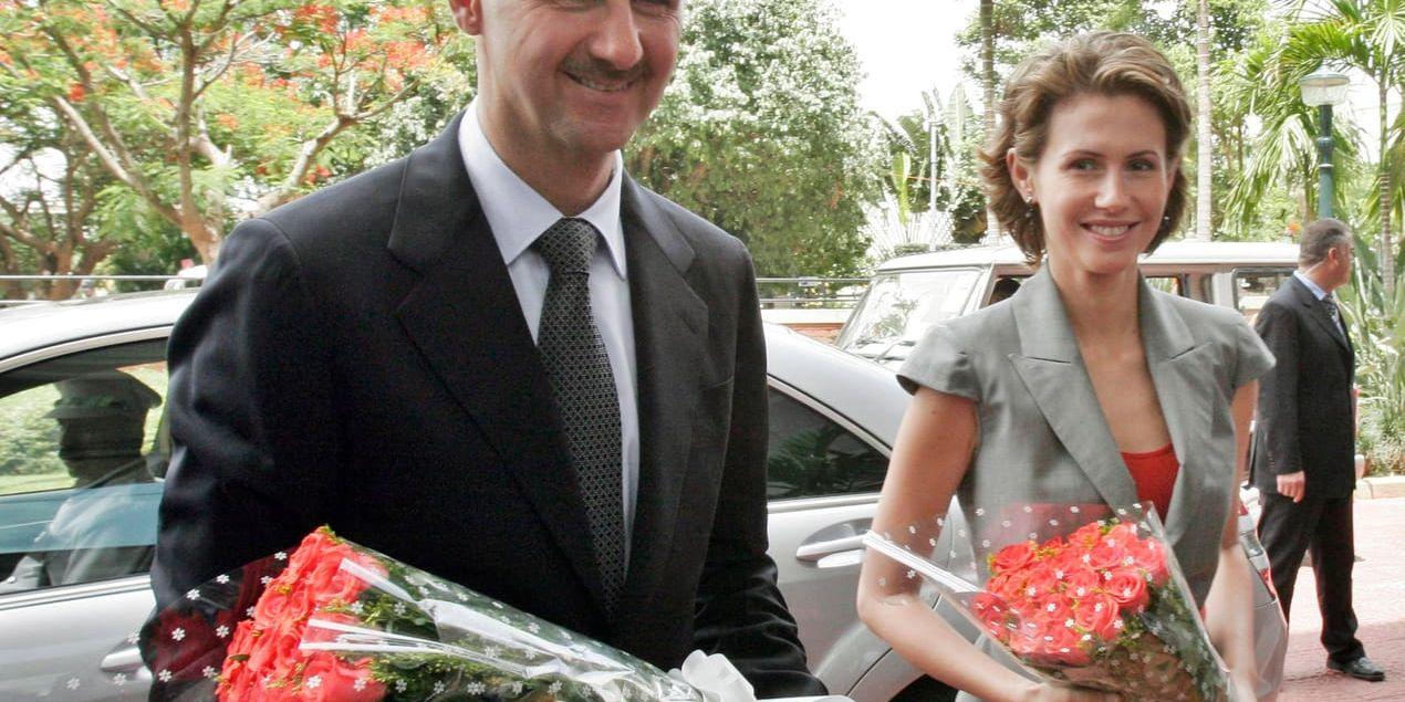Bashar och Asma al-Assad. Arkivbild.