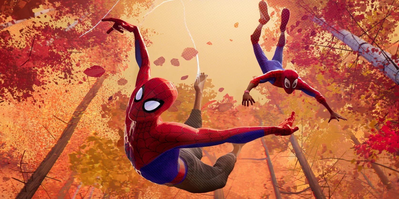 "Spider-Man: Into the spiderverse" kniper förstaplatsen på den amerikanska biotoppen. Pressbild.