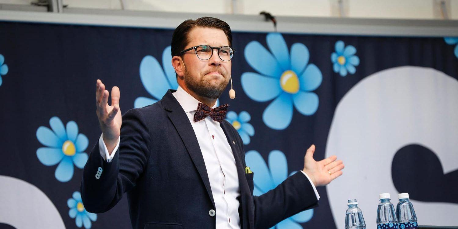 Ännu utanför. Hur länge dröjer det innan Sverigedemokraterna och dess partiledare Jimmie Åkesson blir insläppta i den politiska värmen?