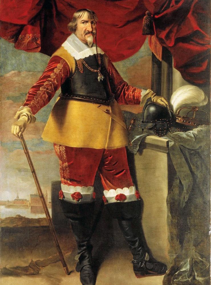 Christian IV (1577-1648). Tavlan finns på Nationalmuseum i Köpenhamn och är målad av Karel van Mander.