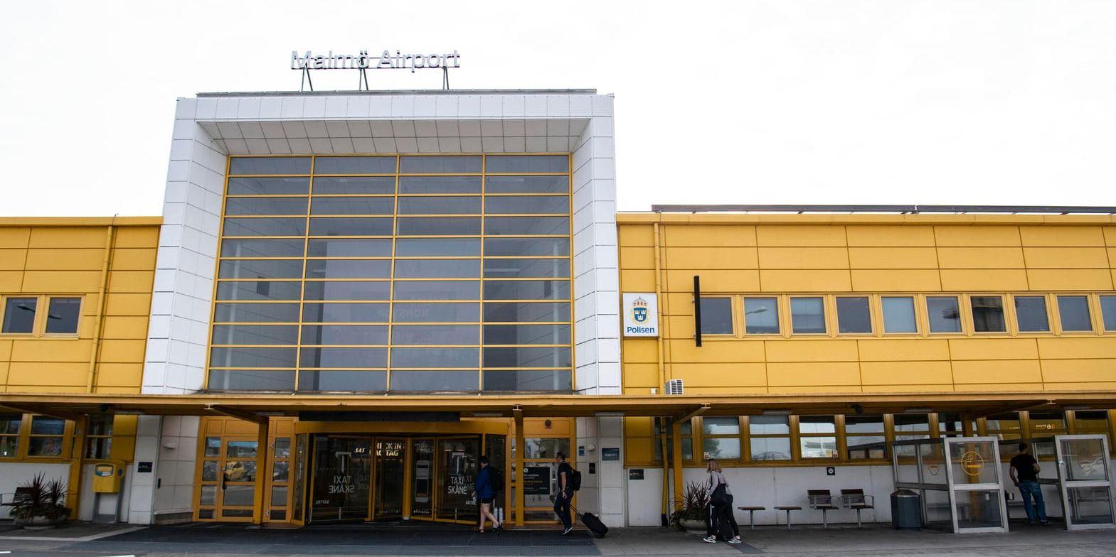 Personal på Malmö Airport slog larm om misstänkt läckage från en försändelse och en hangar spärrades av. Arkivbild.