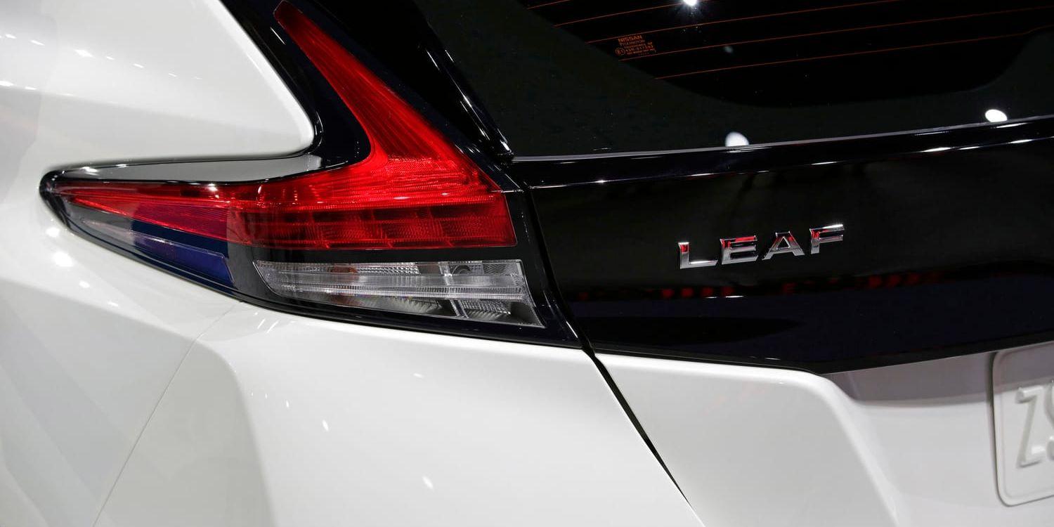 Nissan Leaf-modell för 2018. Arkivbild.