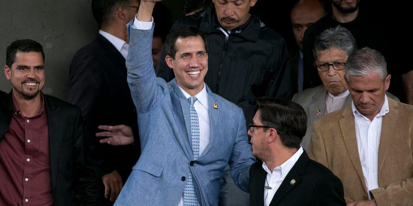 Venezuelas oppositionsledare och självutropade interimspresident Juan Guaidó i Caracas tidigare i veckan.