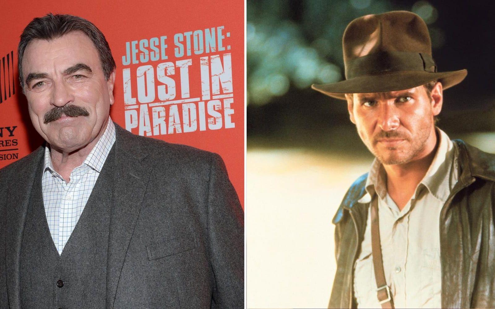 Tom Selleck har länge hånats för att ha tackat nej till rollen som <strong>Indiana Jones</strong> och därmed banat väg för Harrison Ford. Selleck har dock senare sagt att det i själva verket var tv-kanalen CBS som stoppade honom med anledning av hans roll i tv-serien Magnum. Foto: TT/Stella Pictures