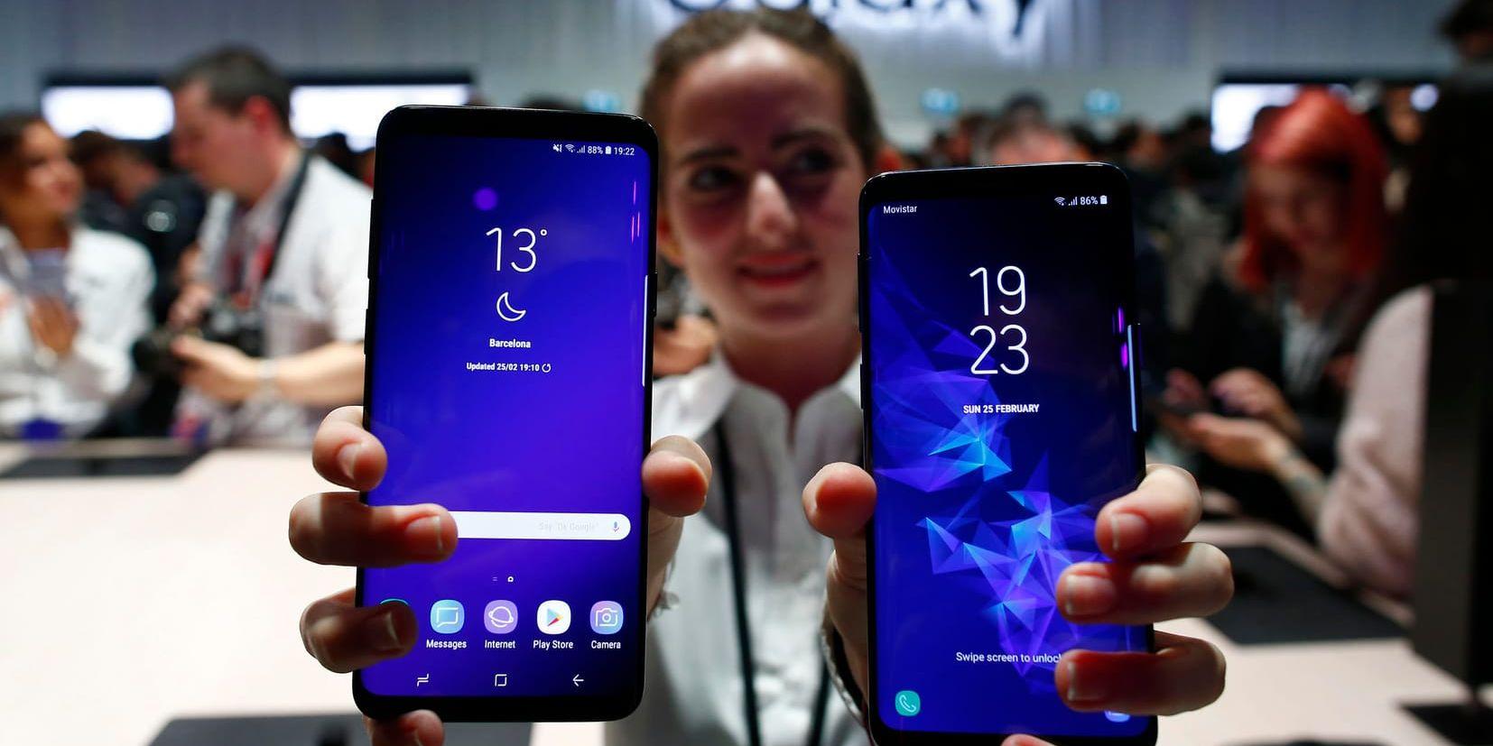 S9-telefonerna är en kassako för Samsung. Bild från mobilmässan i Barcelona i februari.