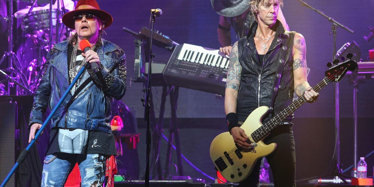Axl Rose och Duff McKagan från Guns N' Roses. Arkivbild.