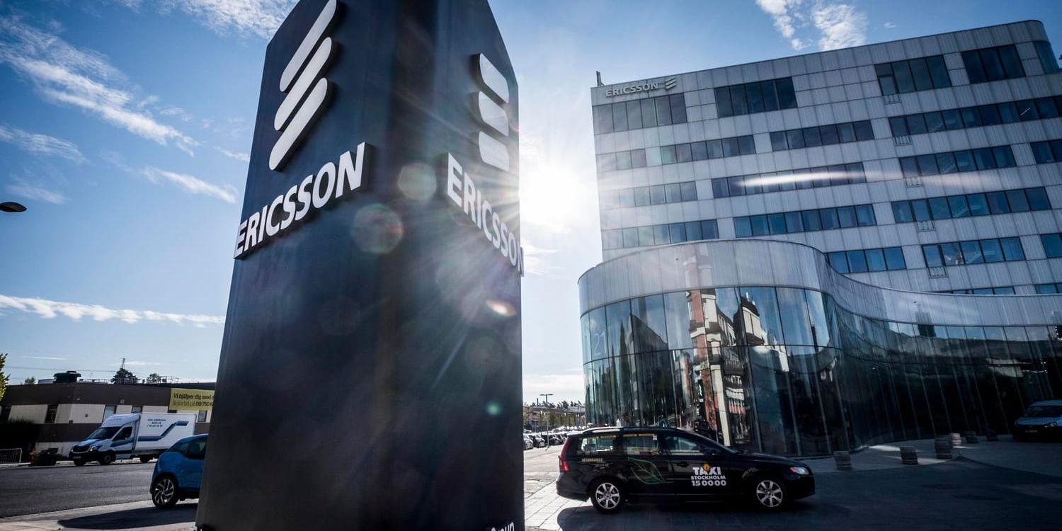 Ericsson stiger på börsen. Arkivbild.