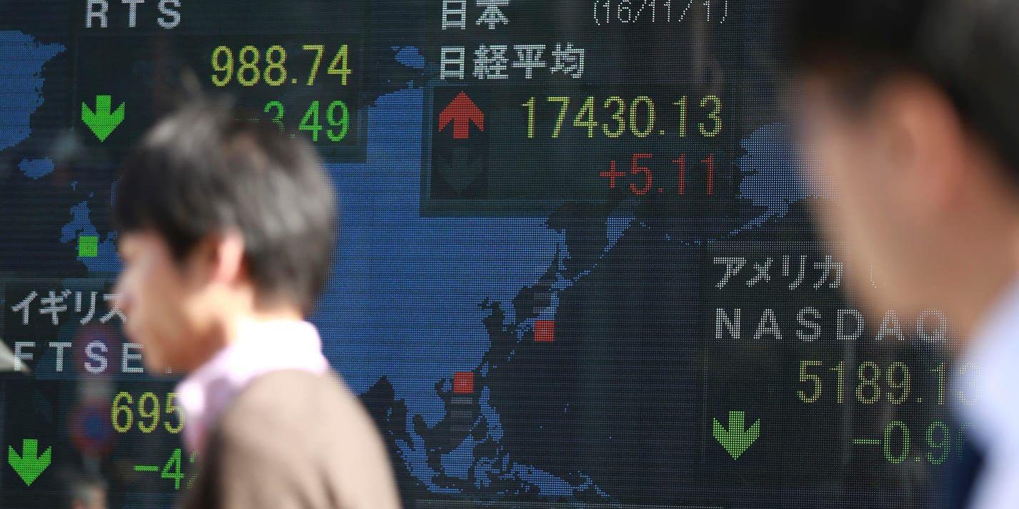 Asiens börser avslutar handelsdagen nedåt. Arkivbild.
