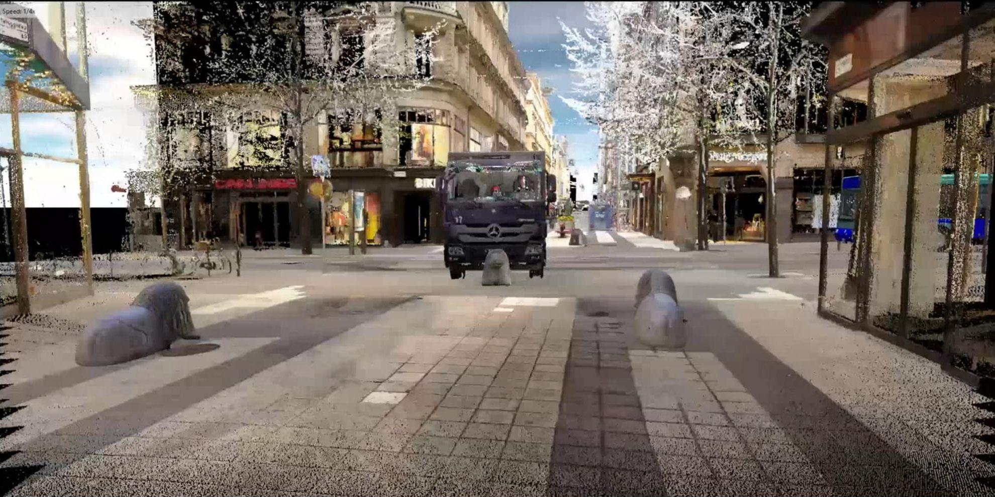Bild ur polisens animering av förloppet vid lastbilsattacken på Drottninggatan den 7 april 2017. Arkivbild.