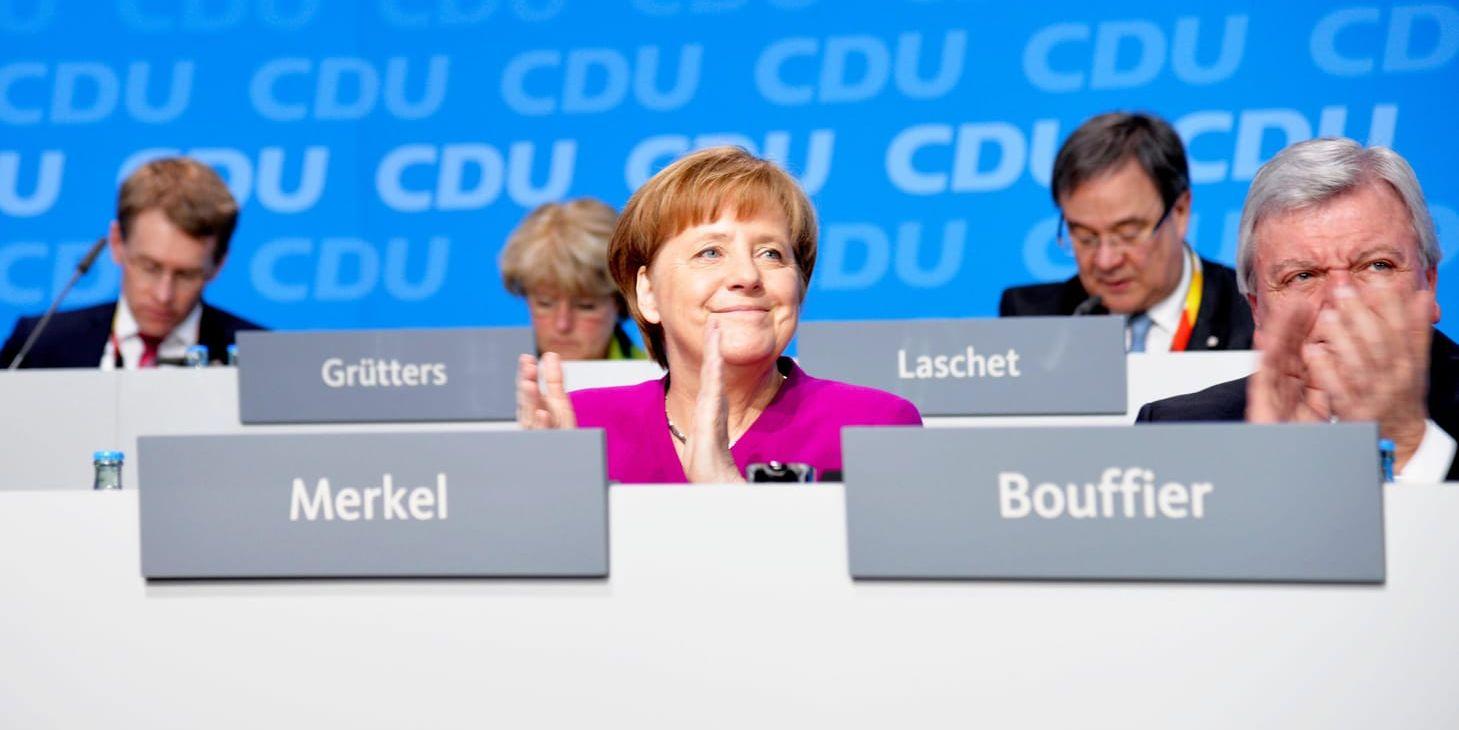 Tysklands förbundskansler Angela Merkel vid CDU:s partikongress i Berlin.