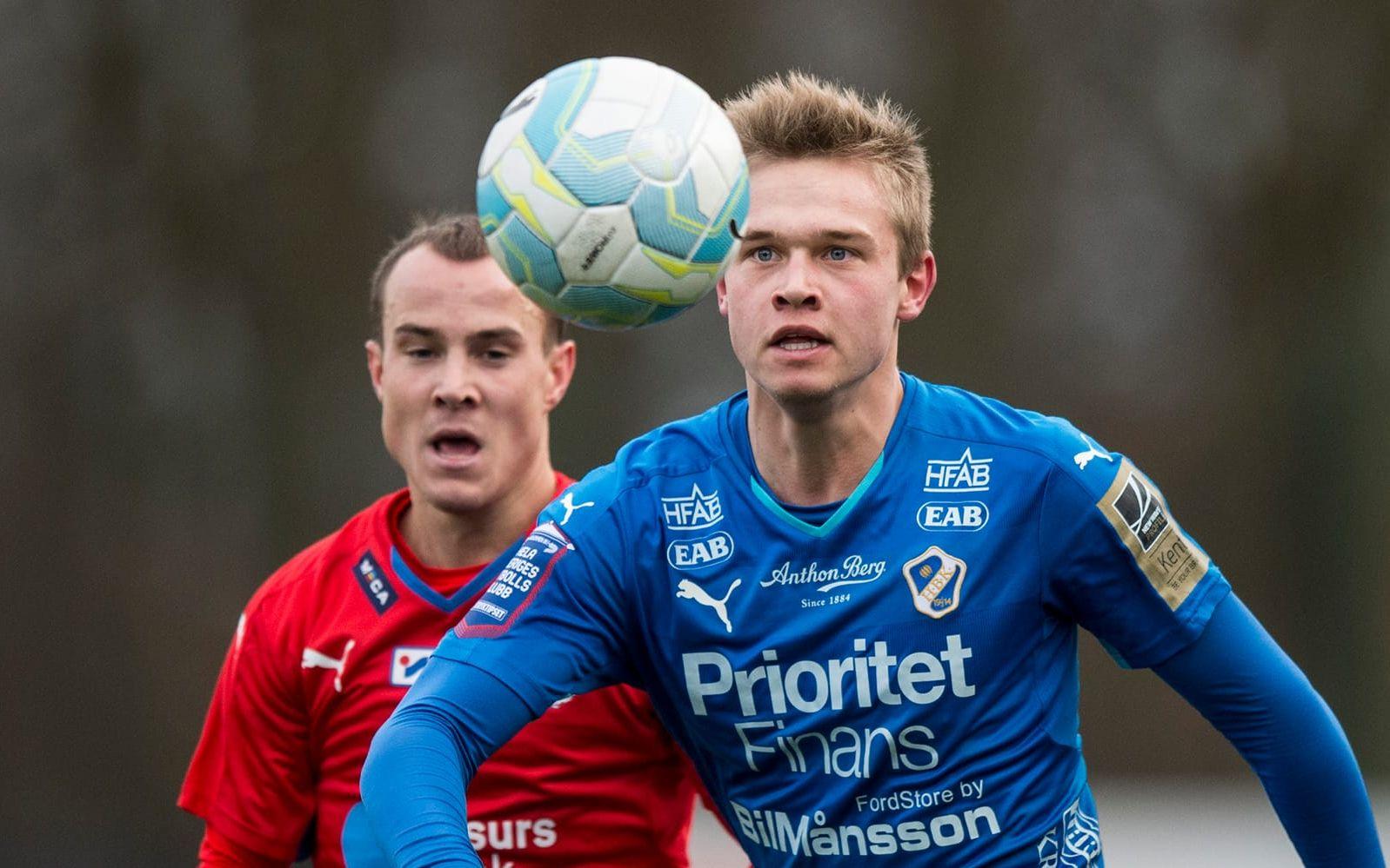 Adrian Hallsö i HBK:s dress i träningsmatchen mot Helsingborg i våras. Bild: Petter Arvidson/Bildbyrån/arkiv