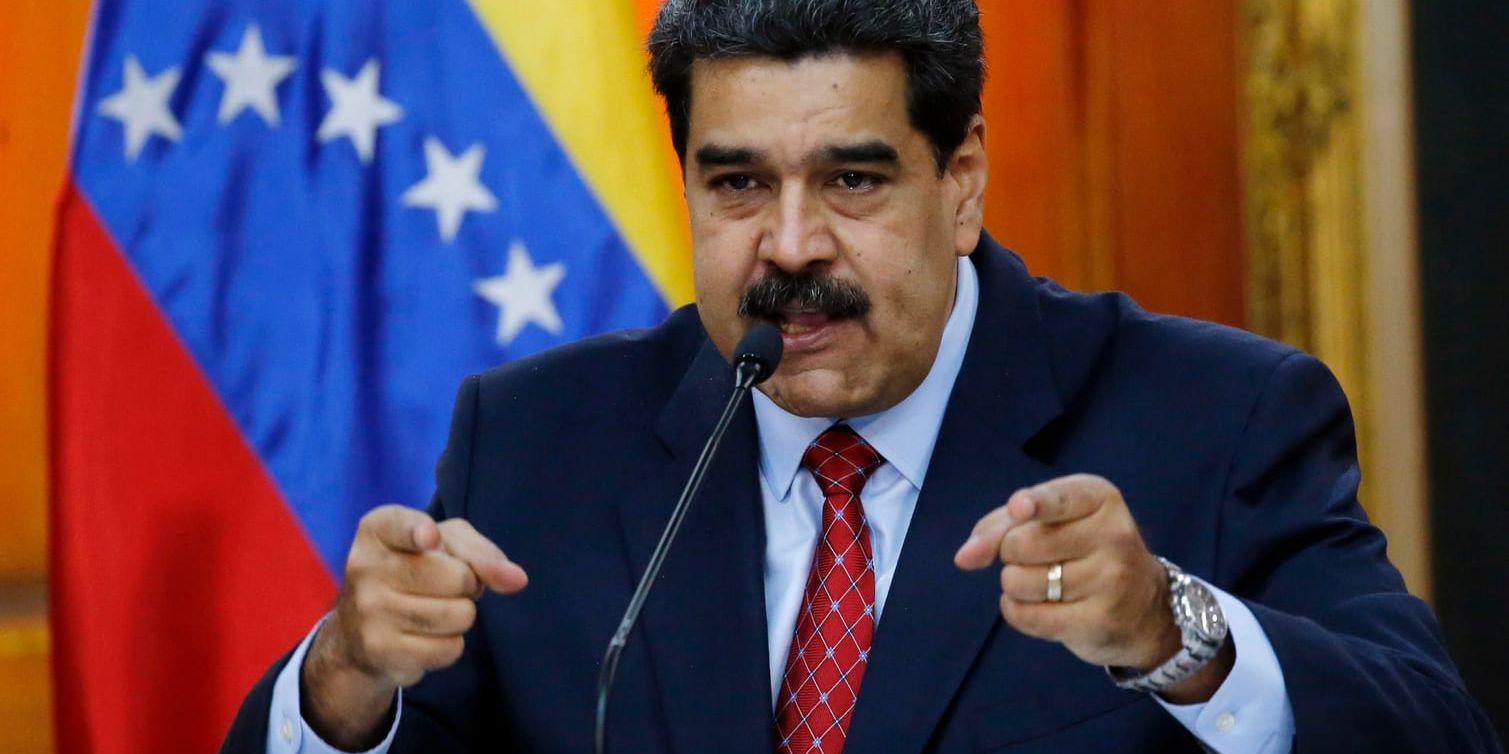 President Nicolás Maduro på en presskonferens i fredags.