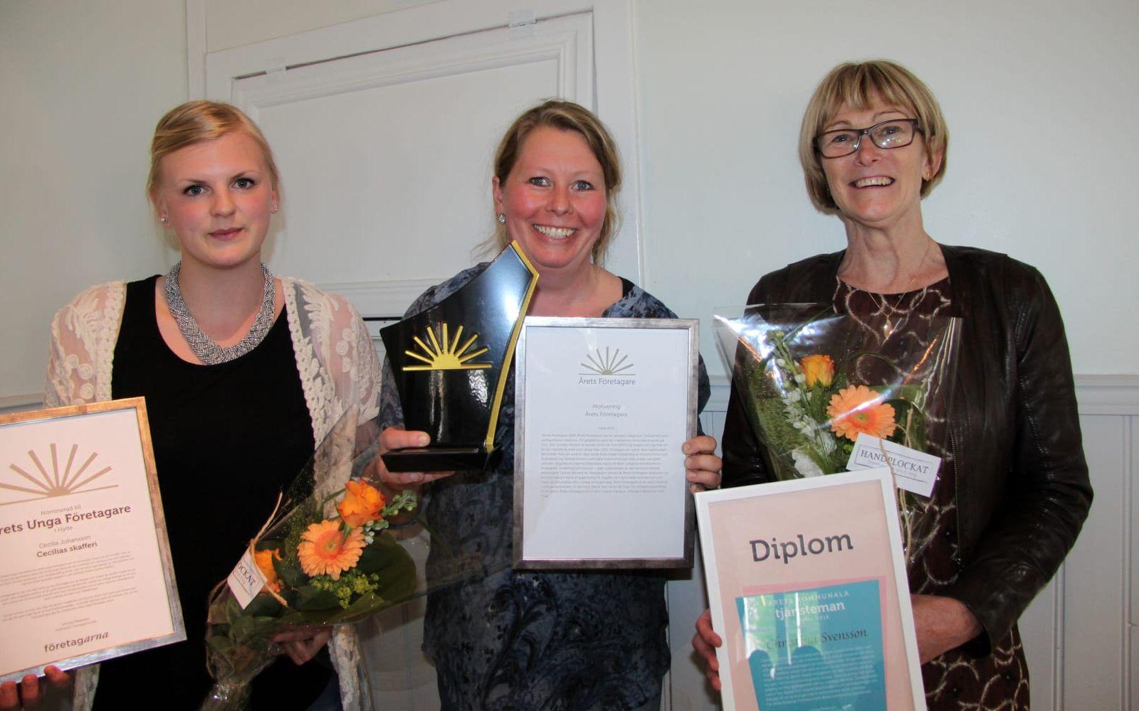 Företagarna utsåg Ann-Louise Carlsson till årets företagare, Cecilia Johansson till årets unga företagare och Christina Svensson till årets tjänsteman