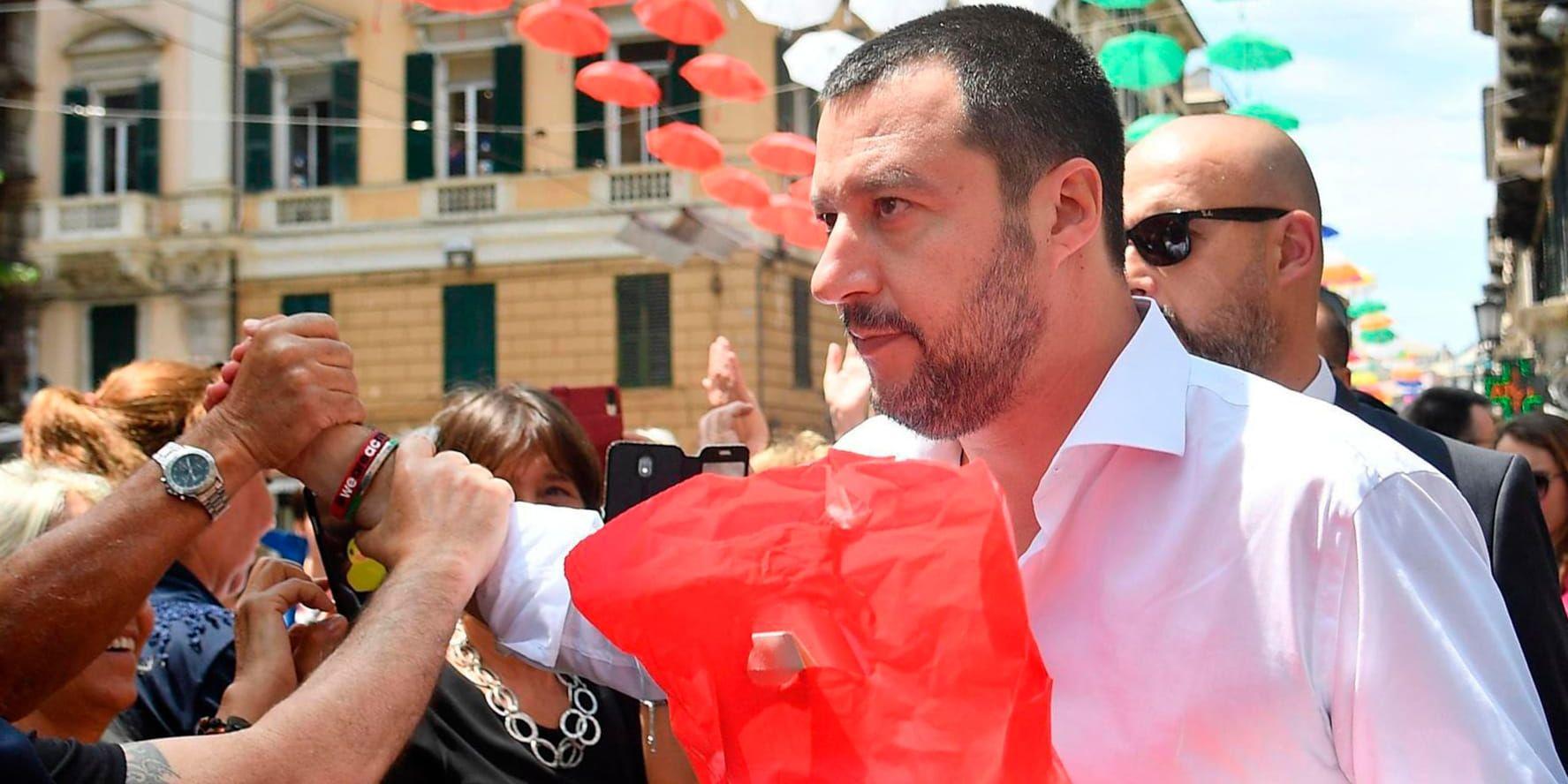 Italiens inrikesminister Matteo Salvini vill registrera alla romer i landet och utvisa icke-italienare. Arkivbild.
