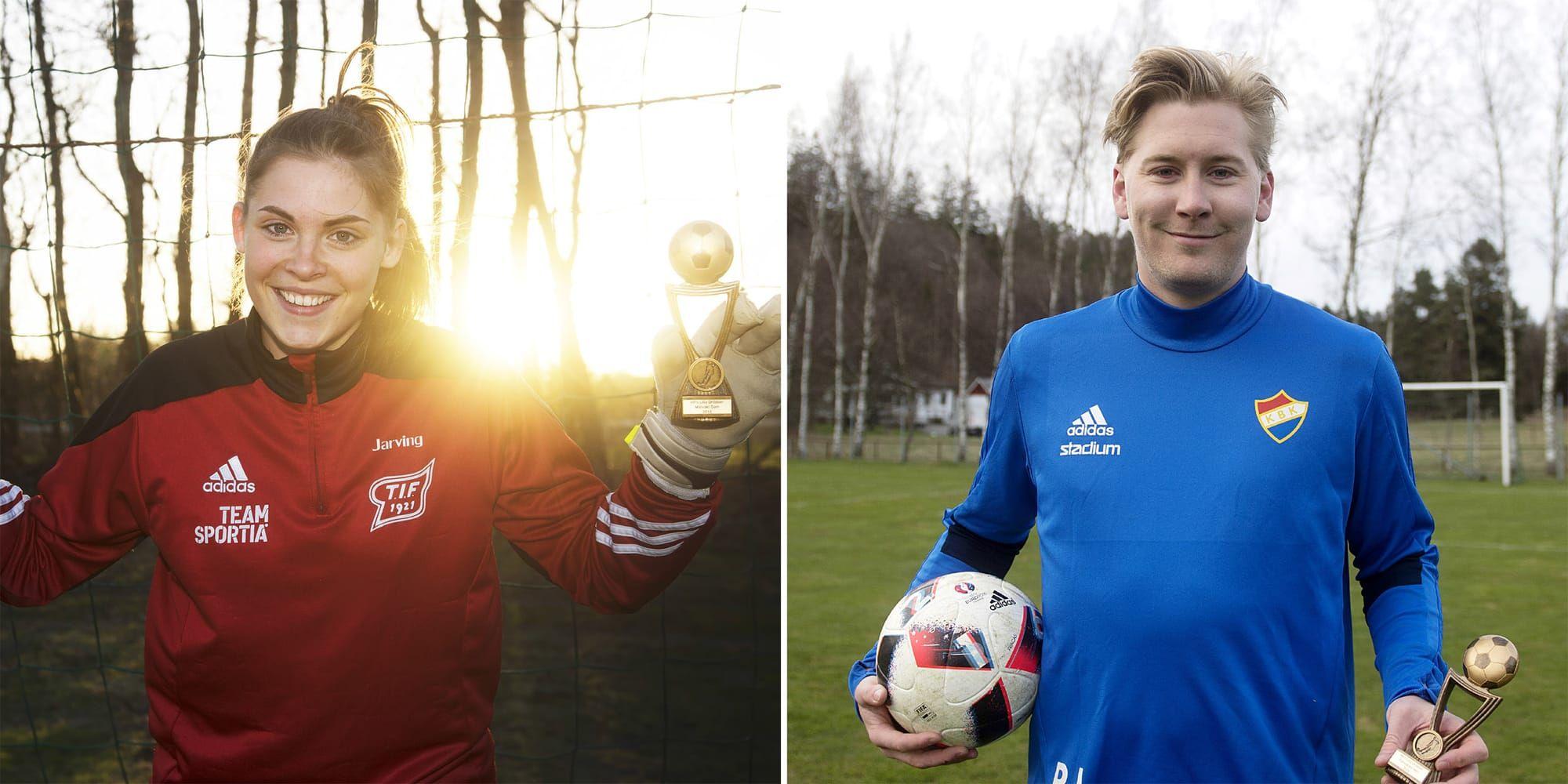 Vann i fjol. Cornelia Jarving, målvakt i Trönninge IF, och Robin Larsson, försvarsklippa i Kvibille BK, var två av förra årets Lilla Dribblern-pristagare. Nu kan du nominera dina favoriter till årets priser.