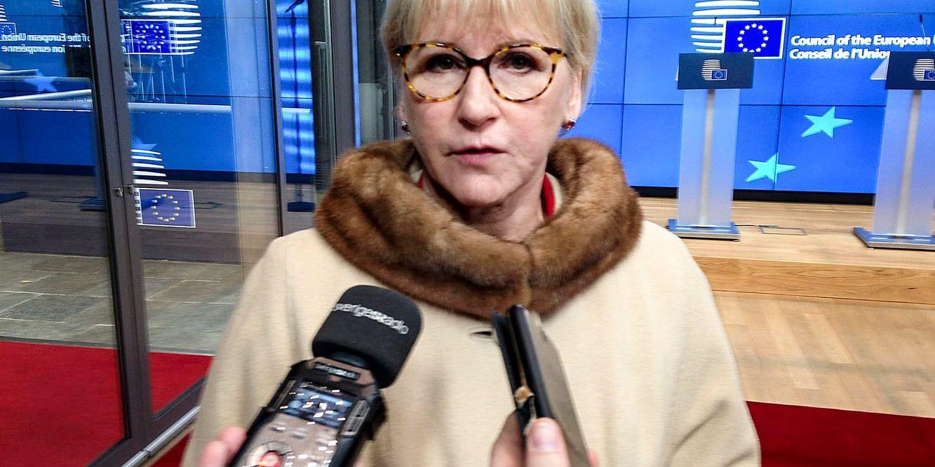 Utrikesminister Margot Wallström (S) lovar att UD ska följa grundlagen. Arkivbild.