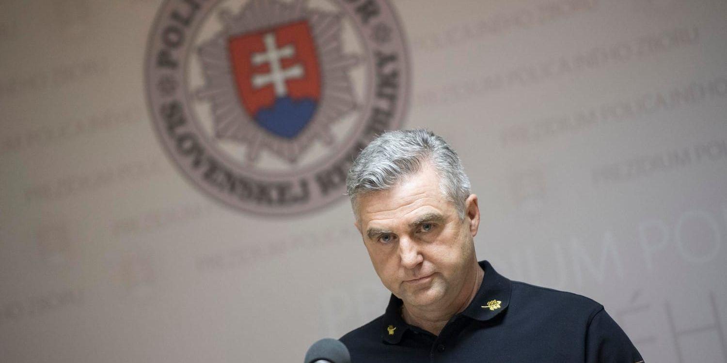Demonstranter i Slovakien kräver att den nationelle polischefen Tibor Gaspar ska avgå. Arkivbild.