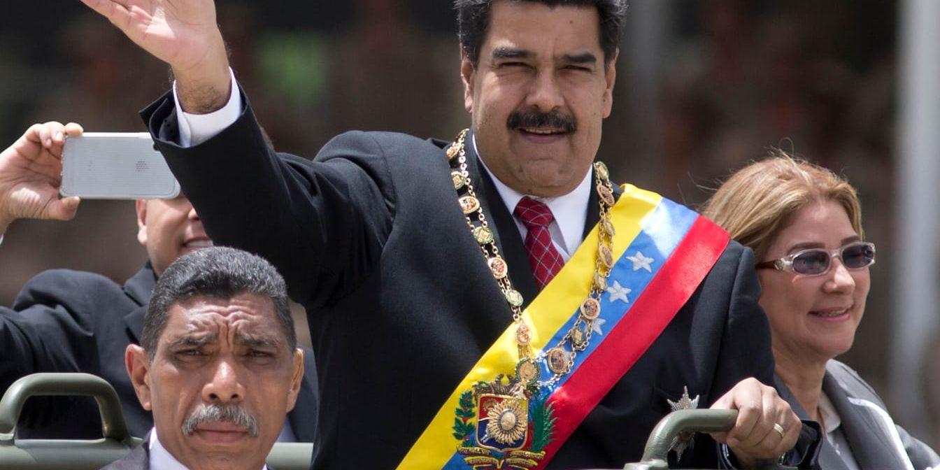 Venezuelas president Nicolás Maduro för några veckor sedan. Arkivbild.