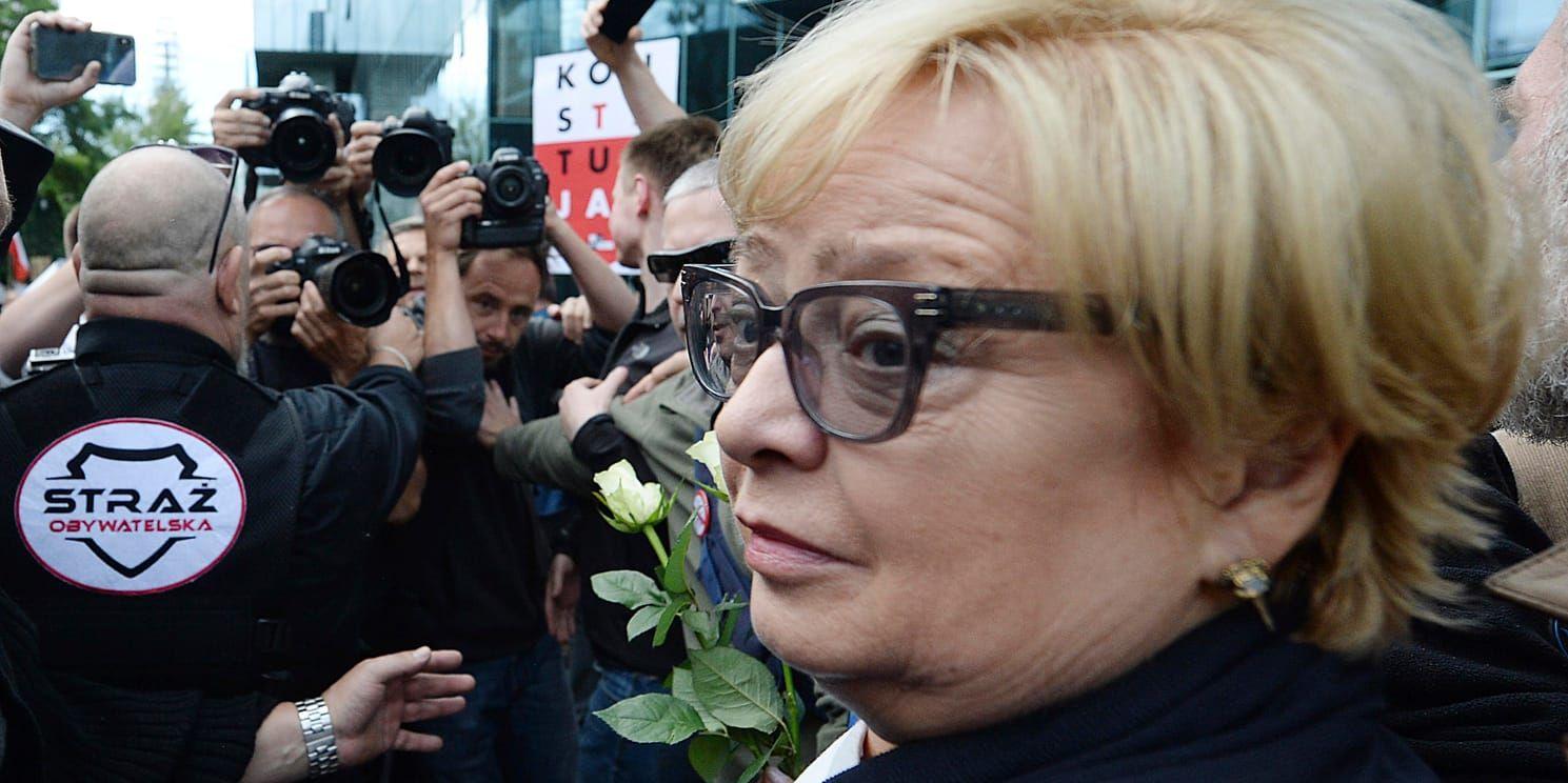 Malgorzata Gersdorf tvingades avgå som chefsdomare i Polens högsta domstol efter en lagändring som sänkte den påtvingade pensionsåldern i HD. Arkivbild.