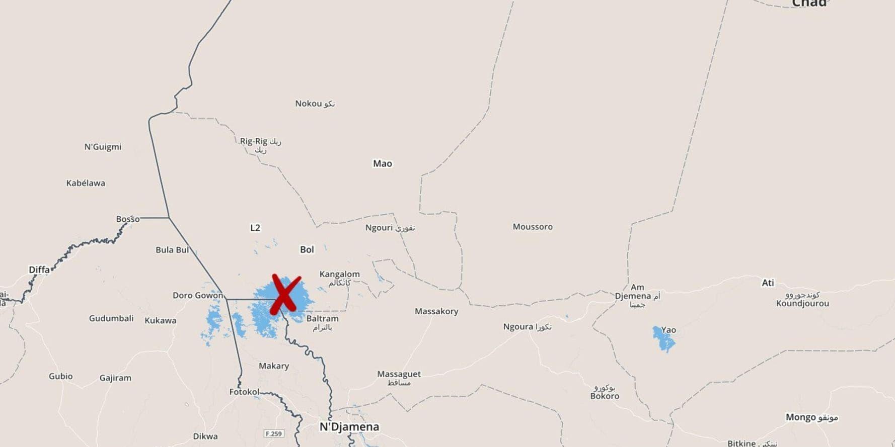 Attacken inträffade vid Tchadsjön.