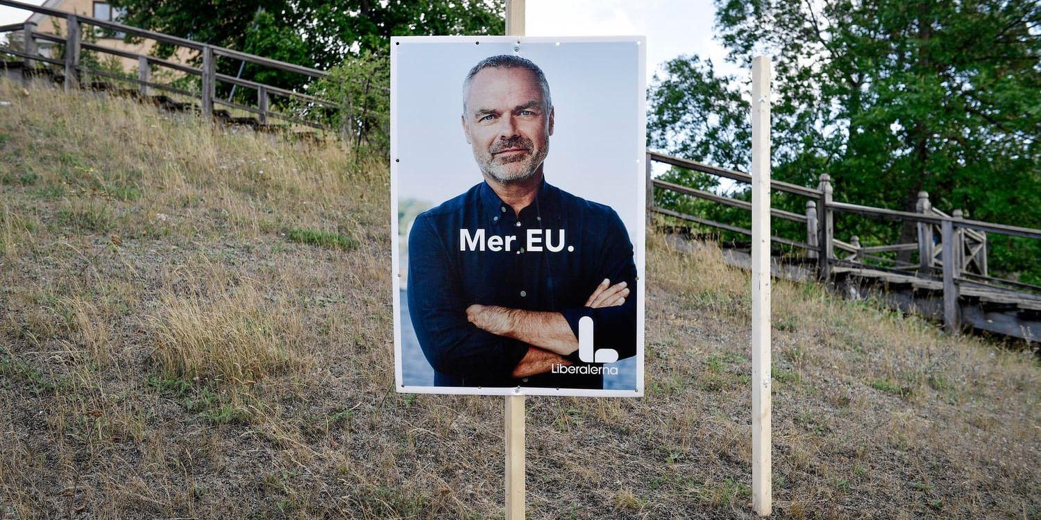Liberalernas valaffisch med bild av partiledare Jan Björklund. Arkivbild.