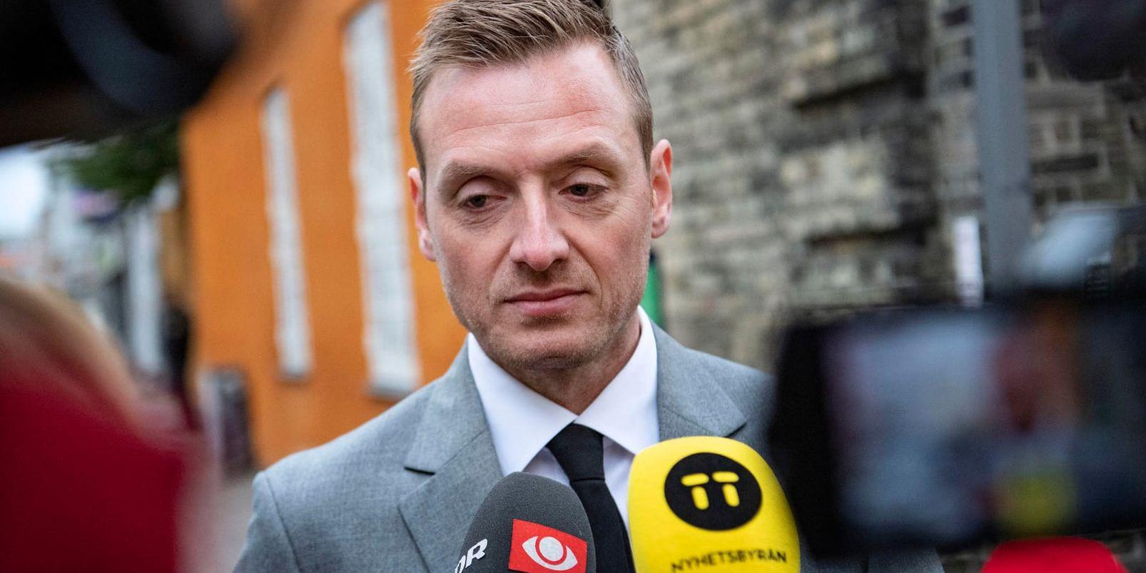 Åklagaren Kristian Kirk Petersen anländer till den danska hovrätten Østre landsret i Köpenhamn.