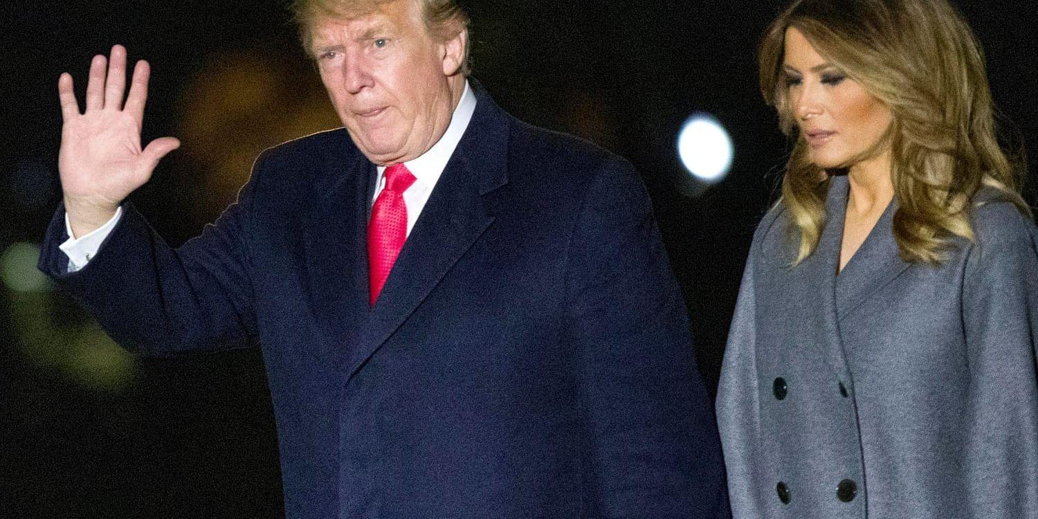 President Donald Trump med hustrun Melania Trump. Arkivbild.