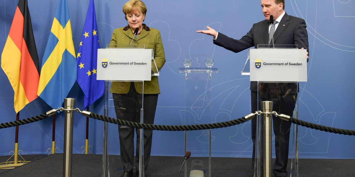 Bild från januari förra året, när Tysklands förbundskansler Angela Merkel besökte statsminister Stefan Löfven i Sverige.
