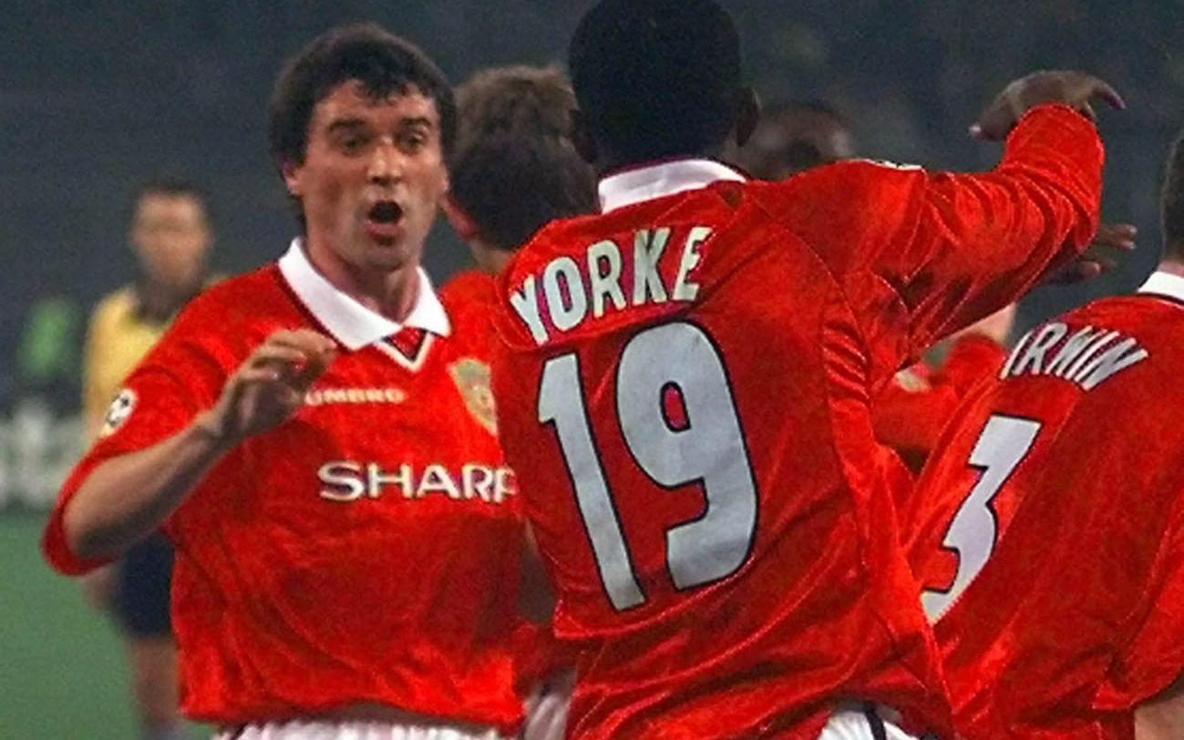 Men Manchester United var fullt av vinnarskallar och Roy Keane inledde en mäktig upphämtning när han reducerade i den 24:e minuten. Tio minuter senare kvitterade Dwight Yorke och de rödklädda gästerna ledde på fler gjorda bortamål. Foto: TT