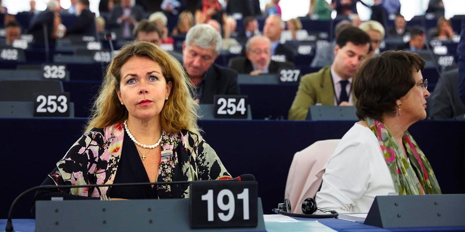 Cecilia Wikström (L) i EU-parlamentet i Strasbourg. Arkivfoto.