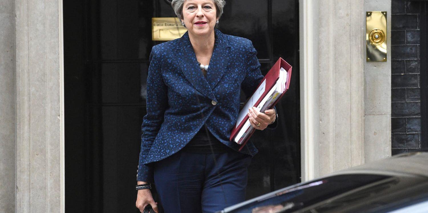 Storbritanniens premiärminister Theresa May är hårt ansatt om läget i brexitförhandlingarna. Arkivfoto.