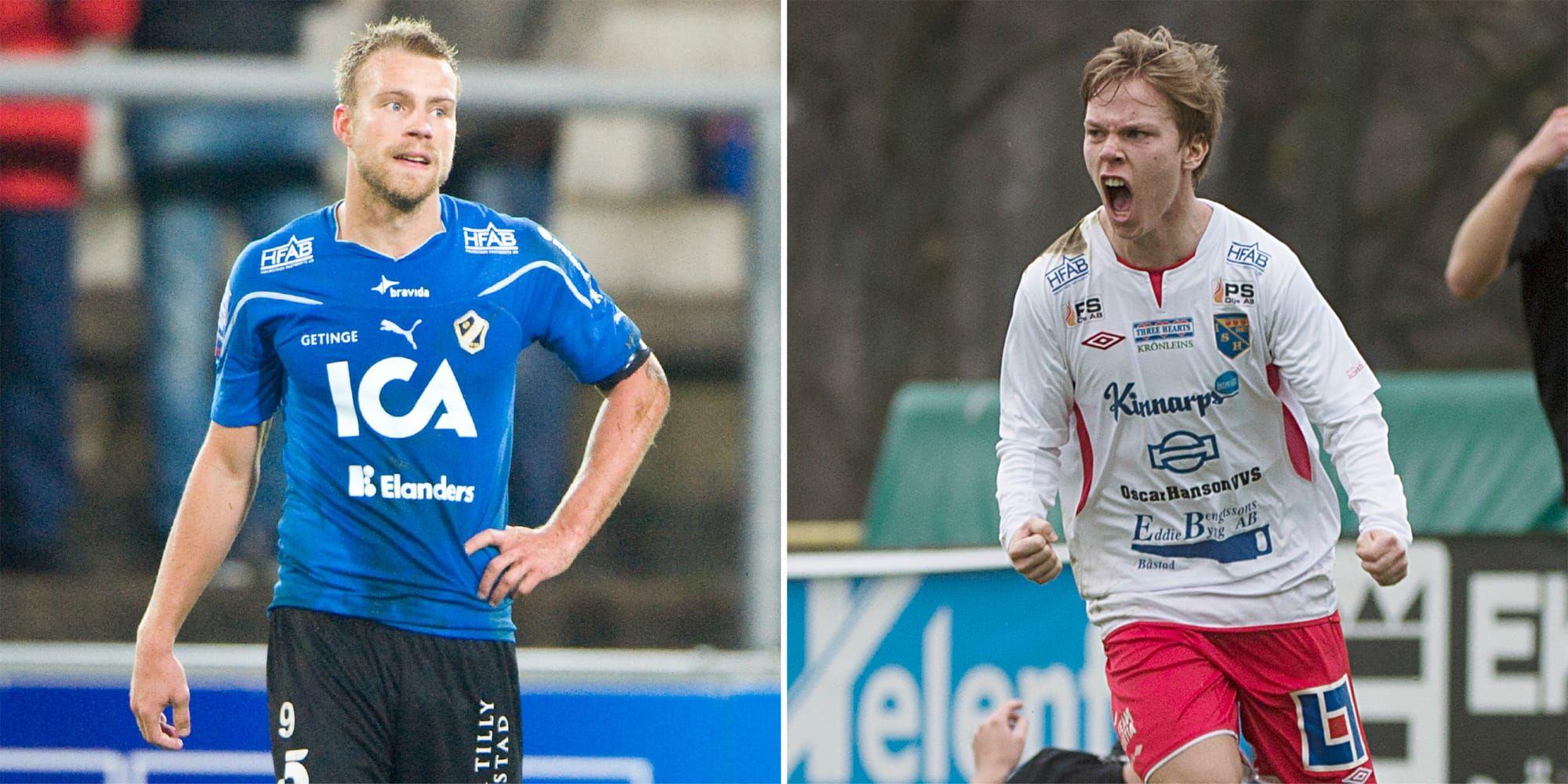 Nya i division 4. Joel Anell (till vänster), som hette Johansson på den tiden han spelade allsvenskt i Halmstads BK, är ny i IFK Fjärås. Tom Stenberg (till höger) har gått från Halmia i division 2 till Astrio.