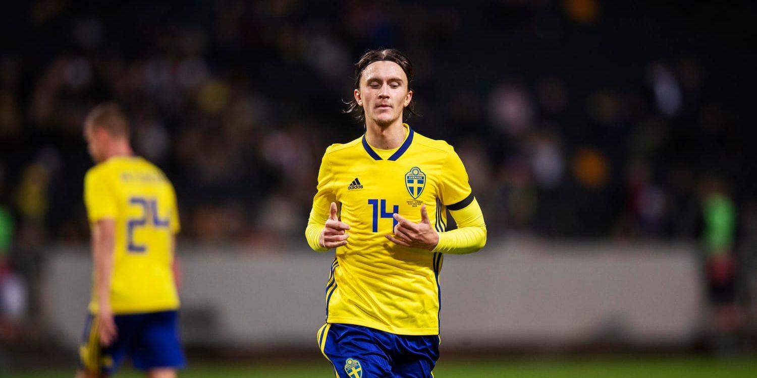 Matchen mellan Sverige och Slovakien var Kristoffer Olssons debut i A-landslaget.