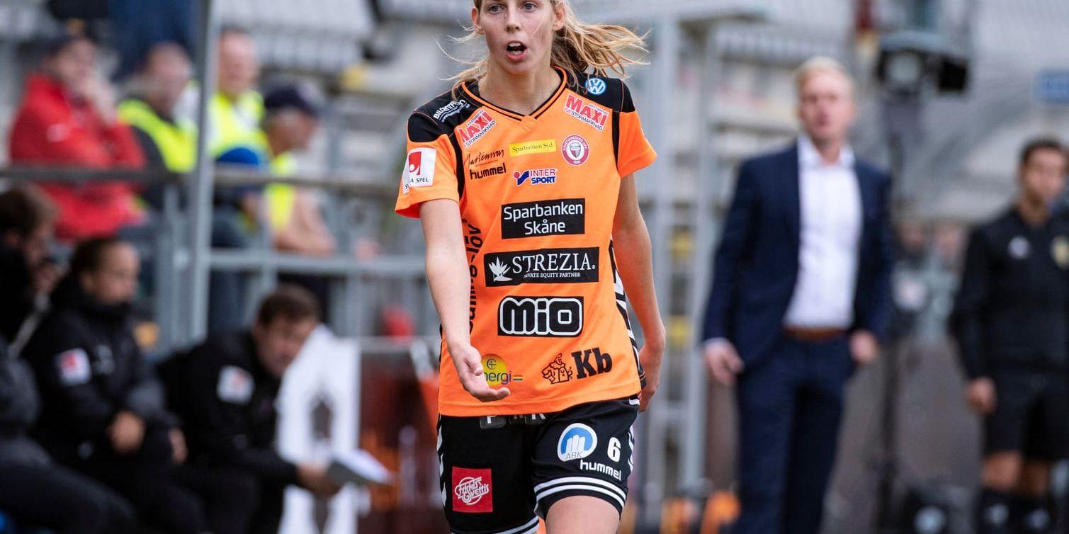 Amanda Edgren ordnade med sitt nionde mål för säsongen 1–0 och tre poäng för sitt Kristianstad borta mot Hammarby. Arkivbild.