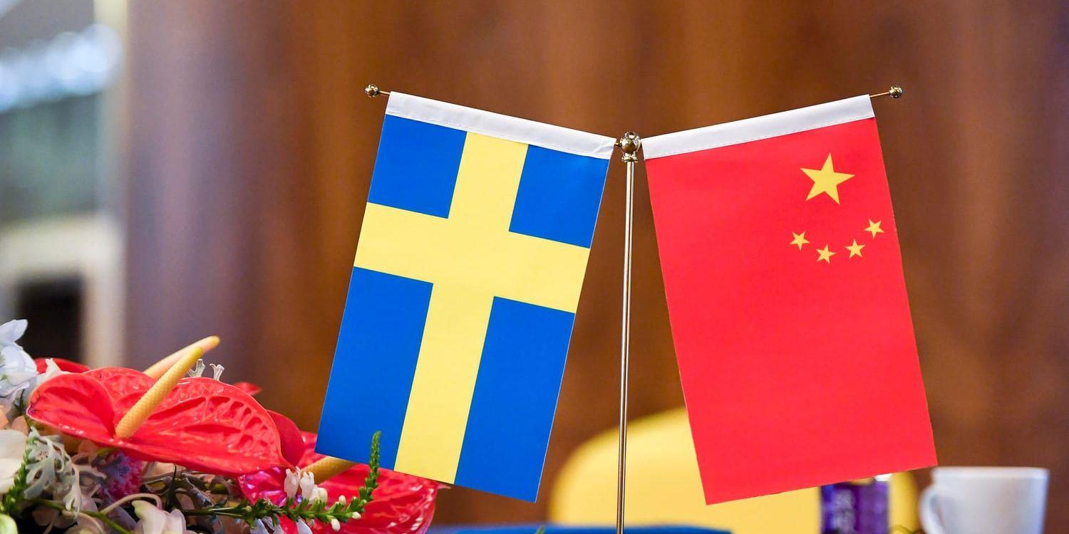 Sverige och Kina för diplomatiska samtal efter en händelse med en grupp kinesiska turister i Stockholm. Arkivbild