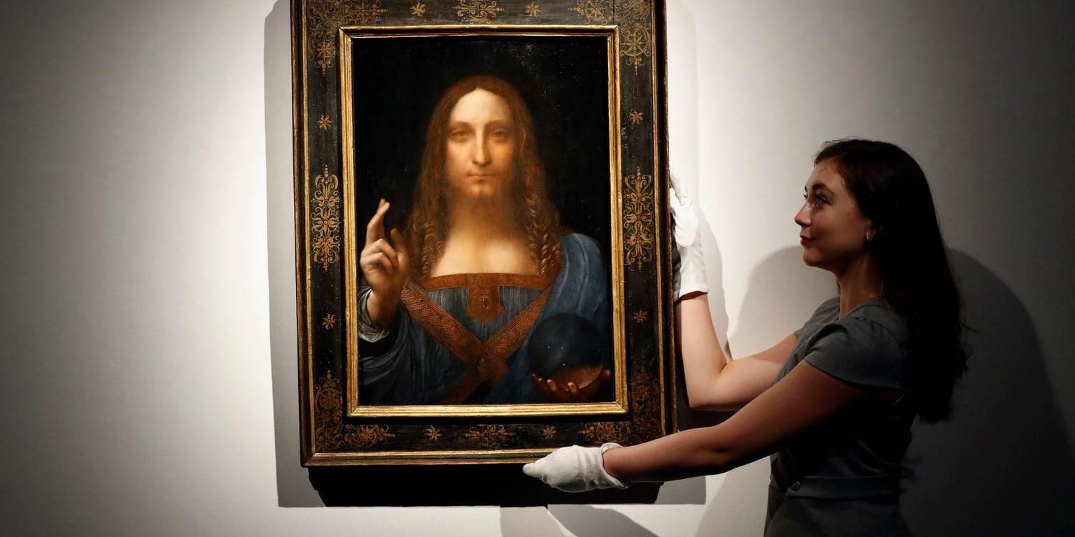 Tavlan "Världens frälsare" är en av Leonardo Da Vincis tavlor som ansetts förlorade men som upptäckts igen i modern tid. Arkivbild.