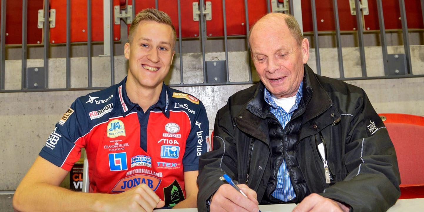 Nygammalt ansikte. Mattias Karlsson flyttar hem till Halmstad BTK efter en säsong i franks toppklubben Pontoise, vilket gläder HBTK-ordföranden Bengt Ekberg.