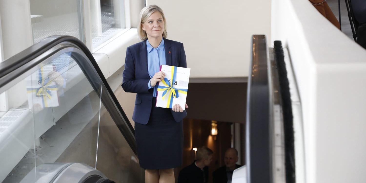Expansiv. Finansminister Magdalena Andersson (S) med regeringens "expensiva" vårbudget.