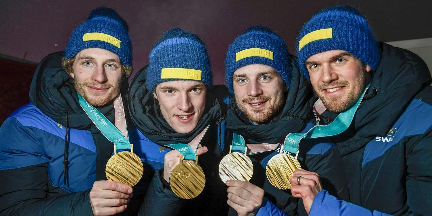 Peppe Femling, Sebastian Samuelsson, Jesper Nelin och Fredrik Lindström fick äntligen sina guldmedaljer.