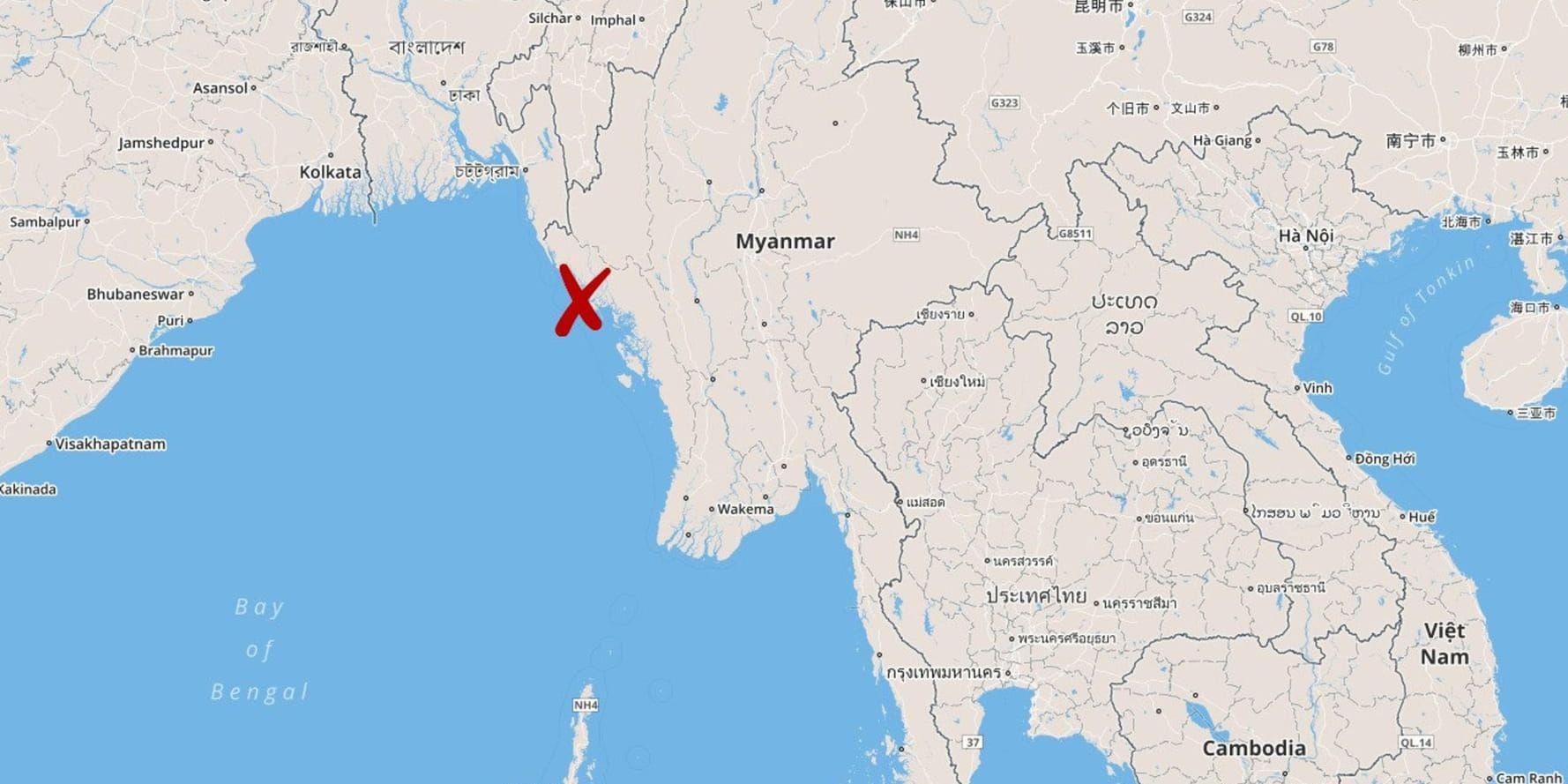 Delstaten Rakhine i Myanmar.