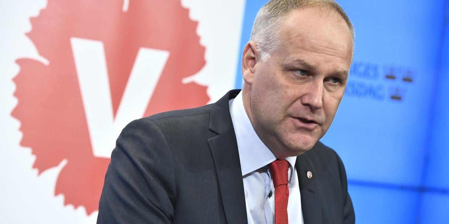 Vänsterpartiets partiledare Jonas Sjöstedt (V). Arkivbild.