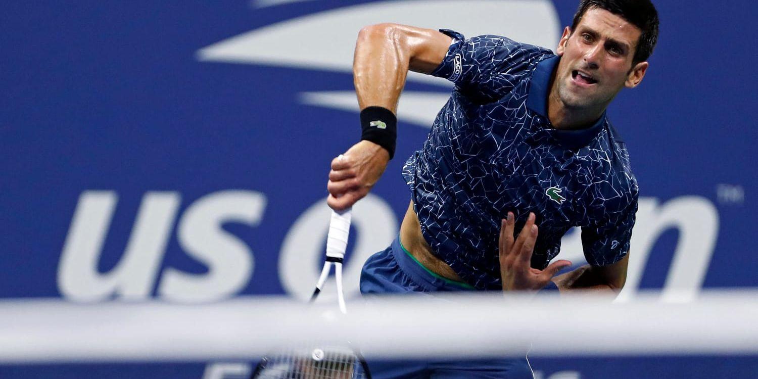 Novak Djokovic, Serbien, spelar semifinal i US Open